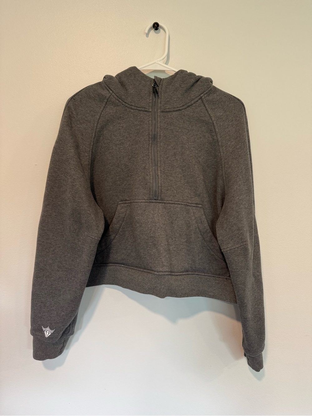 Royalty Charcoal Gray Cropped Half-Zip Hoodie